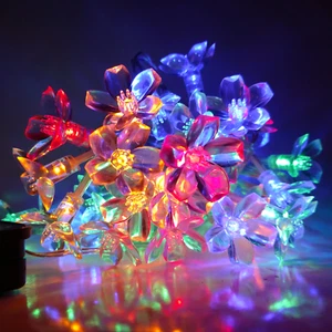 Solar Powered Peach Blossom String Lights - 30 LED Multi Colored, 8 Modes - Picture 1 of 4