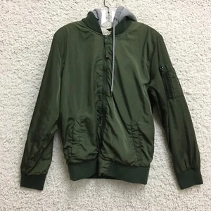 Hollister Jacket Extra Small Adult Green Full Zip Hooded Lined Sherpa Mens XS - Picture 1 of 14