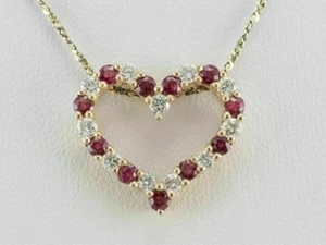 1.50CT Round Lab Created Ruby Diamond Women's Pendant 14K Yellow Gold Plated - Picture 1 of 9