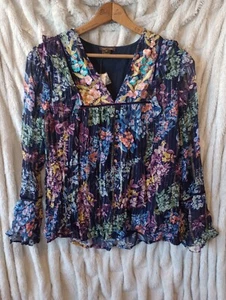 Anthropologie Vineet Bahl Vivienne Floral Embroidered Blouse - Picture 1 of 12