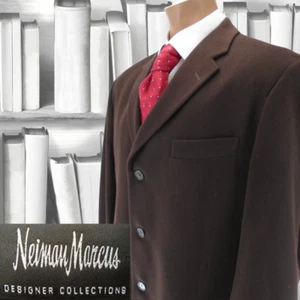 Neiman marcus Men's Brown 42S Suit jacket Blazer Sport jacket 100% Cashmere - Picture 1 of 12