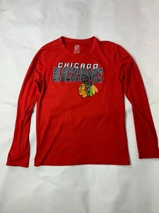 T-shirt uomo Chicago Blackhawks manica lunga rossa stile Dri Medium XL  - Foto 1 di 4
