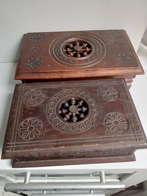 boite à bijoux XIXème en bois ancien hauteur 8 cmm longueur 22 cm 700 gr - Photo 1/4