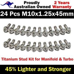 24 Pcs M10x1.25x45mm Titanium Stud Kit for Manifold & Turbo - Picture 1 of 4
