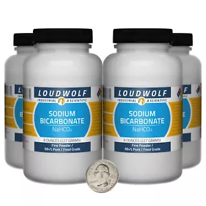 Sodium Bicarbonate / 2 Pounds / 4 Bottles / 99+% Pure Food Grade / Fine Powder - Picture 1 of 4
