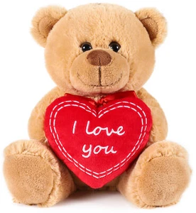 BRUBAKER Orsacchiotto peluche con cuore rosso - Ti amo - 9,84 pollici - peluche - Foto 1 di 6