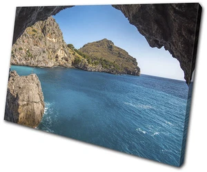 Ozean Meer Höhle Landschaften EINZELNE LEINWAND WANDBILD Bild Druck - Bild 1 von 1