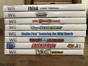 Lote De 8 Juegos Wii Chicken Run RayMan Zhu Zhu Think Big Beach Sports - Imagen 1 de 11