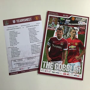 NORTHAMPTON TOWN gegen MANCHESTER UNITED | OFFIZIELLES PROGRAMM & TEAMSBLATT | PORTOFREI - Bild 1 von 1