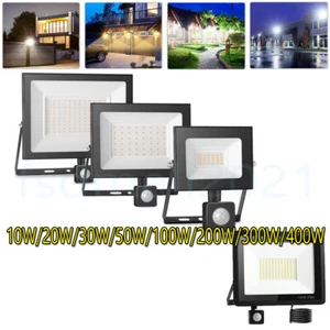 PIR LED Floodlight Motion Sensor 10W-400W Security Outdoor Flood Light Garden - Picture 1 of 14
