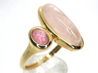 GOLDJUNGE69 * SOGNI D`ORO EDELSTEIN RING (20)  MORGANIT &TURMALIN * 375er GELBGO - Bild 1 von 4