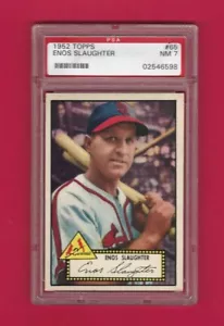 1952 Topps #65 ENOS SLAUGHTER St. Louis CARDINALS New York YANKEES - PSA 7 NM - - Picture 1 of 2