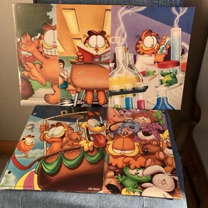 Lot of 5 New Vintage Garfield the Cat Mead 2 Pocket Portfolio Folders Jim Davis - Picture 1 of 15