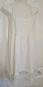 Free People ästhetisches Kleid elfenbeinfarben Baumwolle Leinen Prairiecore Fairycore Whimsigoth - Bild 1 von 13