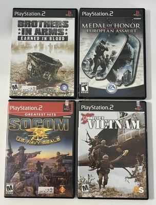 PS2 Lote De 4 Juegos PlayStation 2 Medal of Honor ~ SOCOM ~ VIETNAM ~ LEER Foto 1 de 4