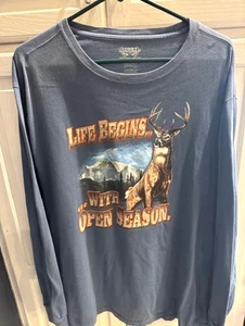 Camiseta Ivory Outfitters Para Hombres 2XL La Vida Comienza Con Temporada Abierta -Envío Gratis - Imagen 1 de 3