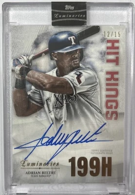 2019 Topps Luminaries Hit Kings Adrian Beltre #HK-AB/15 (AU) Rangers - Image 1 of 3