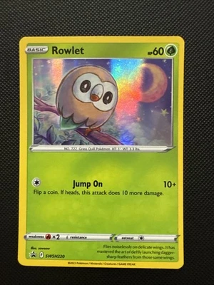 Rowlet SWSH220 SWSH: Sword & Shield Promo Cards Holo Pokemon - Image 1 of 2
