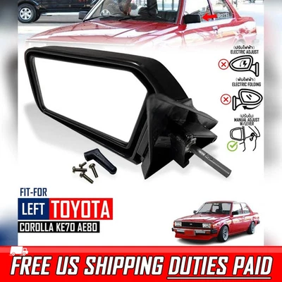 Espejo retrovisor de ajuste manual de vista lateral izquierdo para Toyota Corolla KE70 AE80 82 EE80 1979-1987 Foto 1 de 4
