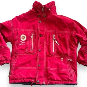 Bogner Ski Snowboard Vintage Coat Jacket Fire Red Symbols Olympics Mens S unisex - Picture 1 of 16