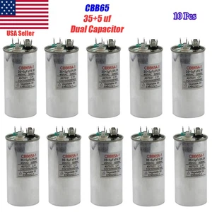 35+5 35/5 uF MFD 370-450 V AC High Quality Dual Run Capacitor CBB65 - 10 Pcs - Picture 1 of 7