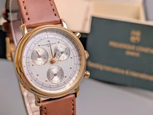 Frederique Constant FC-285P35 Gold Chronograph Quarz Herrenuhr 35mm mit Box - Bild 1 von 17