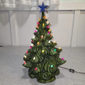 Atlantic Form 1974 Keramik 17" Weihnachtsbaum mit Sockel Spieluhr komplett beleuchtet - Bild 1 von 21