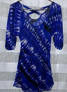 Express Blue Dress Womens SM Blue Short Sleeve A Line Pullover - Picture 1 of 4