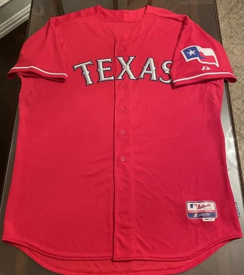 Texas Rangers Authentic On-Field Majestic Cool Base Alt Red Jersey 52/2XL - Image 1 of 4