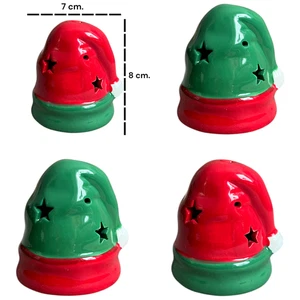 Weihnachtsdeko LED Beleuchtung 8cm Batterie Keramik Dekoration verschiedene - Bild 1 von 3