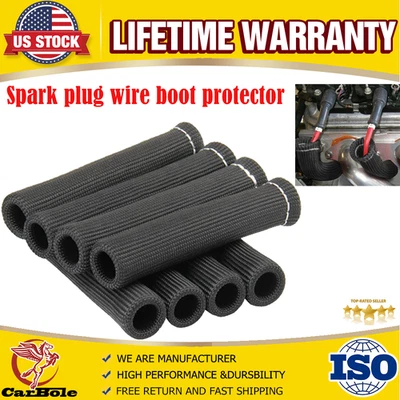 Spark Plug Wire Boots Protector Sleeve Heat Shield Cover For SBC BBC 2500° Black - Image 1 of 4
