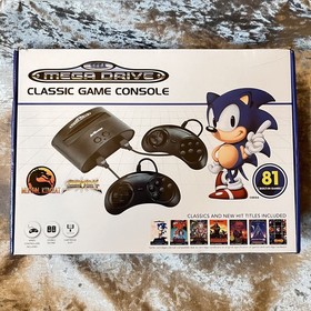 Sega Mega Drive Classic Game Console 81 Built-In Games and 2 Controller Mini - A