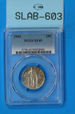 1930 25C STANDING LIBERTY QUARTER DOLLAR PCGS XF45 COLOR TONED US TYPE SLAB-603 - Image 1 of 2