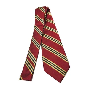 Corbata de seda de diseñador Brooks Brothers a rayas rojas y doradas para hombre nueva con etiquetas - Imagen 1 de 5