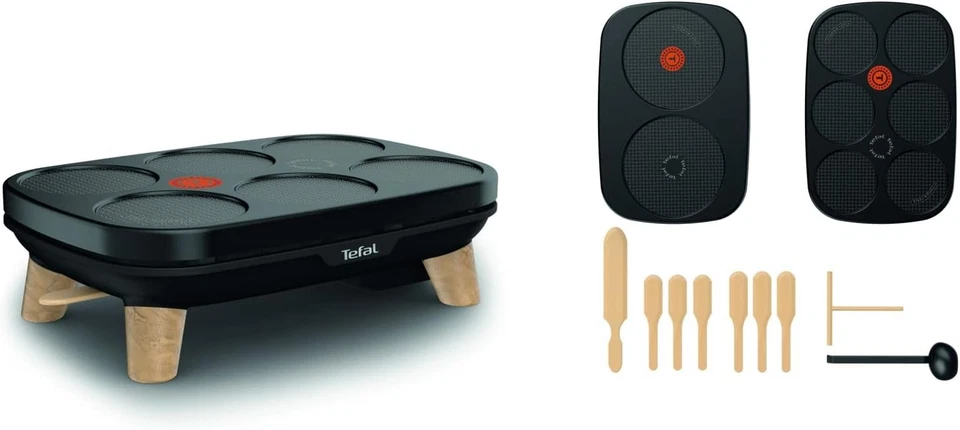 Tefal Gourmet Crêpes-Pfanne Antihaft Thermostat vielseitig Zubehör-Set