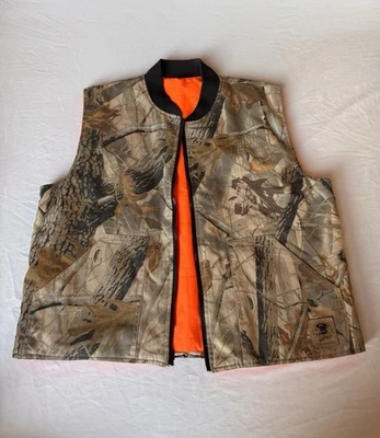 Bob Allen Sz L Camo Orange Reversible North American Hunting Club Vest Realtree - Image 1 of 4