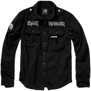 Brandit Iron Maiden Eddy Vintage Longsleeve Shirt Mens Rock Metal Black - Picture 1 of 11
