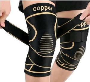 Kupfer Kniebandagen Kompressionsmanschetten Unterstützung 2er Pack für Arthritis Unisex 3XL - Bild 1 von 15