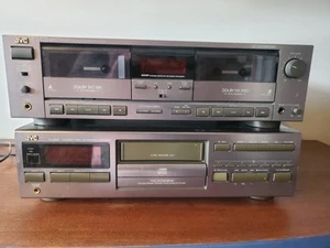 JVC TD-W307 Double Cassette Deck Dual Recorder JVC XL-M409 6 CD Disc Changer - Picture 1 of 16