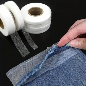 No Sew Hemming Tape Clear Double Fabric Hem Adhesive Tape For Pants Curtains - Picture 1 of 29