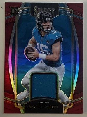 2021 Select Trevor Lawrence Rookie Swatches Red Prizm #RSW-TLR - Image 1 of 2