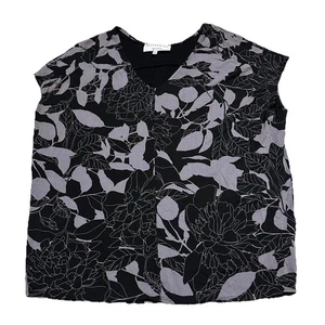 Top Allison Izu negro y gris estampado floral sin mangas talla XS - Imagen 1 de 7