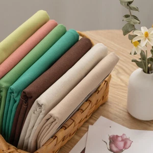Cotton Linen Cloth Solid Embroidered Sewing Fabric Cross Stich Sewing Supplies - Picture 1 of 22
