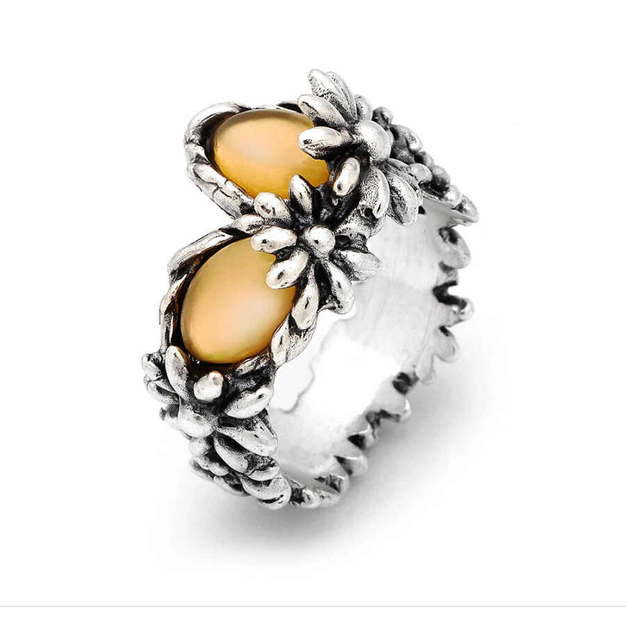 Anello Donna Giovanni Raspini Argento 925 Daisy Margherita Pietra Gialla 11739/1 - Immagine 1 di 4