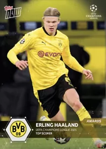CARTA 2021 TOPPS NOW UEFA CHAMPIONS LEAGUE ERLING HAALAND #87 CAPOCANNONIERE - Foto 1 di 1