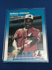 1987 FLEER #321 Wallace Johnson MONTREAL EXPOS SIGNED AUTOGRAPH AUTO - Imagen 1 de 4