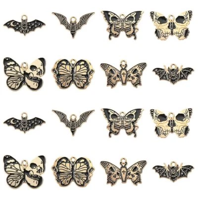 Металлические подвески бабочка летучая мышь готическая тематика эмаль 40 шт. для изготовления ювелирных изделий - Изображение 1 из 4