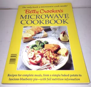 Betty Crocker’s Microwave Cookbook - Vintage 1990 Paperback - Good Condition - Foto 1 di 7