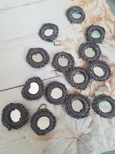 5x Graue Zigeuner Shisha Basteln Spiegel 2,5cm Kleber Aufnähen Applikation Patch Borte - Bild 1 von 1