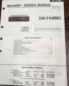 Sharp DX-110(BK) Compact Disc Service Manual - Original - Bild 1 von 1